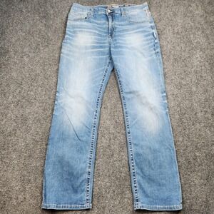 BKE Tyler Straight Jeans Mens 36x32 Light Wash Blue Faded Denim Casual